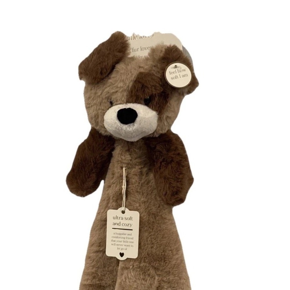 NWT SL Fashions Baby Puppy Lovey Plush Taupe Brown Infant Dog Security Blanket